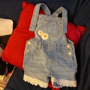 Jean bib overalls shorts
